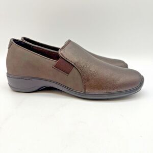 Ros Hommerson Slide In Loafers Women's 7N Brown Nubuck Leather Comfort Shoes